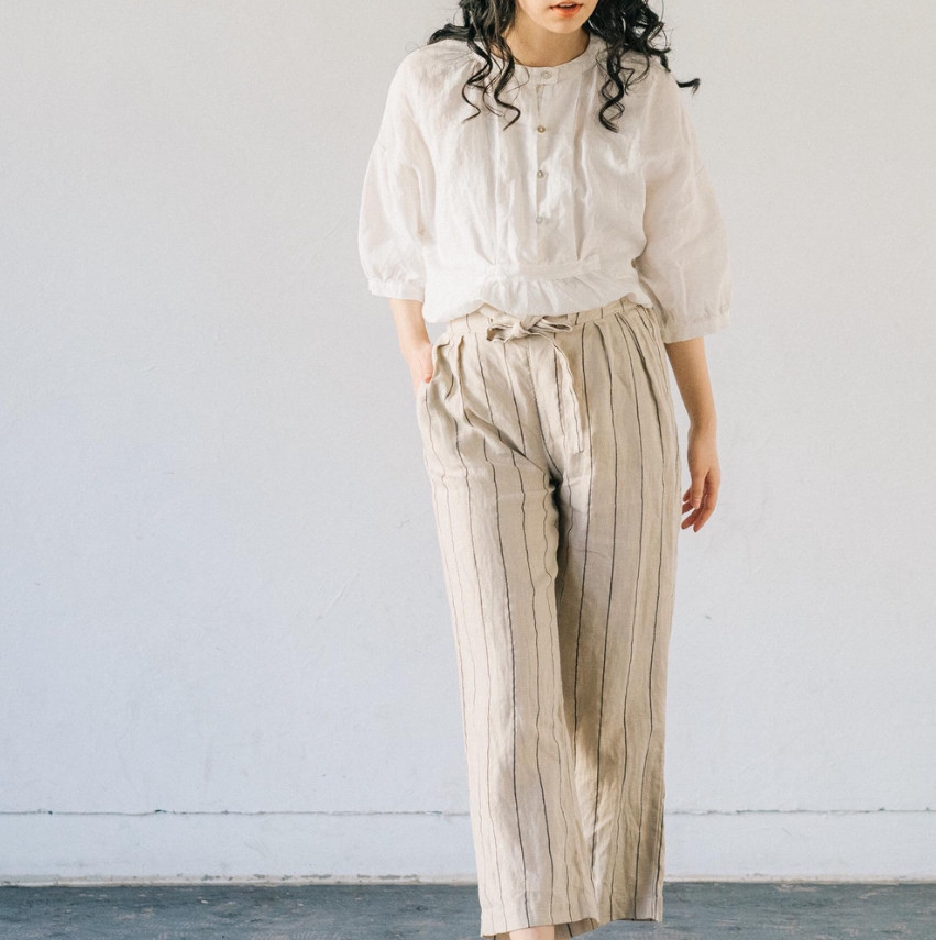 【春の超早割15％OFF】リネン素材 お尻が隠れる丈のブラウス 5分袖チュニック 速乾 コットン ALCEDO