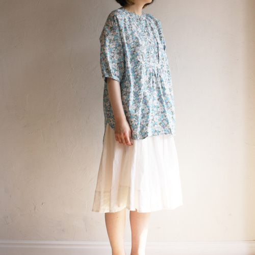 リネン素材】 お尻が隠れる丈のブラウス 5分袖チュニック 速乾