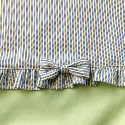 ナップサック型 体操服入れ ストライプ 水色 フリル♡リボン お着替え