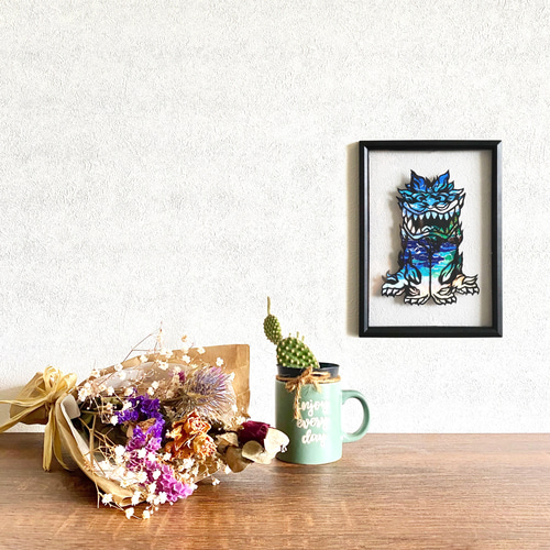 切り絵×ちぎり絵】shi-sa ‐山原- 沖縄シーサー 原画アート