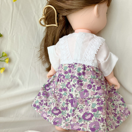 ハンドメイド　ドール服　ソランちゃんの服　ワンピース　リバティ たっぷりティアードのワンピース＊ドール服 ソランちゃん ソランちゃん