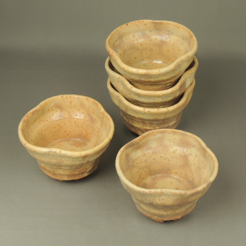 お茶碗 萩焼 五客組 江戸時代末期 古萩 萩焼 煎茶茶碗 煎茶