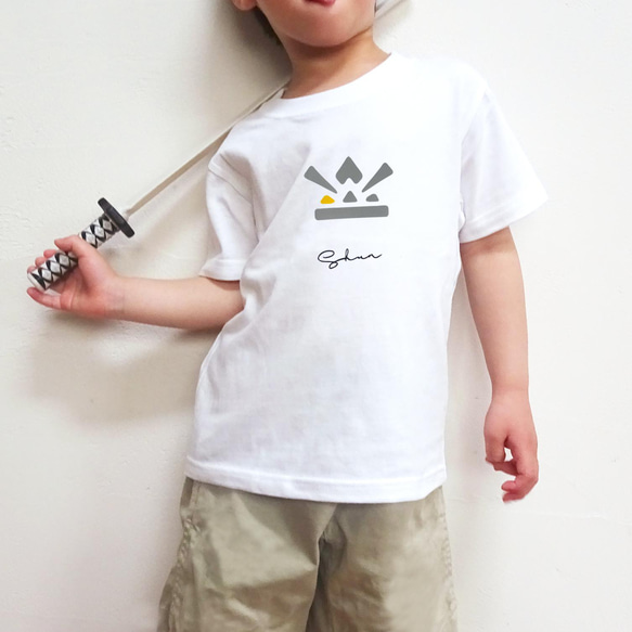 こどもの日/七五三に着る服 名入れTシャツorロンパース かぶと 兜 子供の日 3枚目の画像