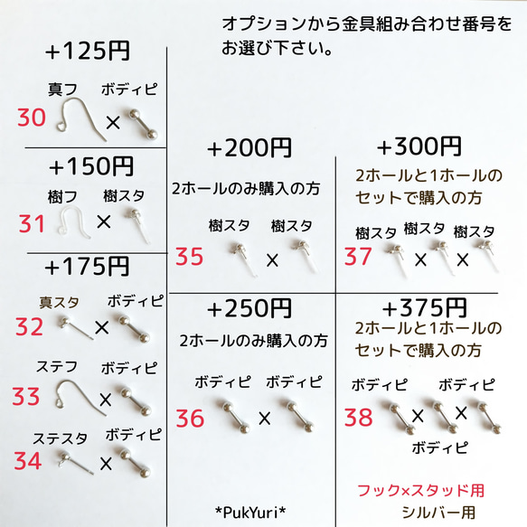 プラネットリングの2ホールピアス(S)/ノンホールピアス/イヤーカフ/2連ピアス/軟骨ピアス/ボディピアス 8枚目の画像