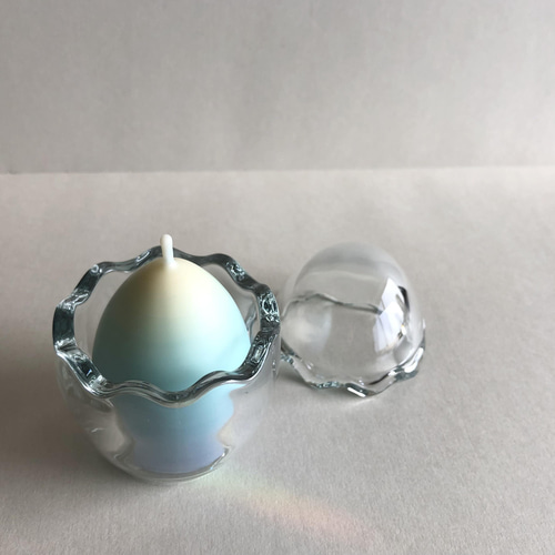 石の卵型オブジェとキャンドルフォルダー たまごキャンドル たまご型キャンドルホルダーセット 和の