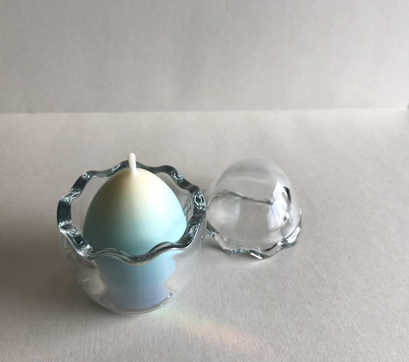 石の卵型オブジェとキャンドルフォルダー たまごキャンドル たまご型キャンドルホルダーセット 和の