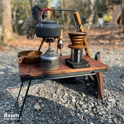 キャンプギア2段シェルフ　ハンドメイド　アンティーク　オシャレ　ソロキャン キャンプギア2段シェルフ ハンドメイド アンティーク オシャレ