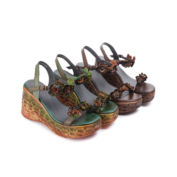 紫陽花 サンダル 人気 革 靴 柔らか やさしい シンプル レトロ 婦人靴 シューズ トング サンダル ヒール サンダル 5枚目の画像