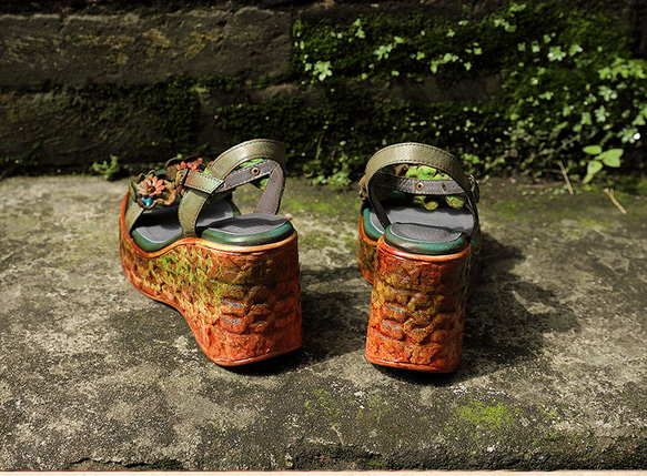 紫陽花 サンダル 人気 革 靴 柔らか やさしい シンプル レトロ 婦人靴 シューズ トング サンダル ヒール サンダル 2枚目の画像
