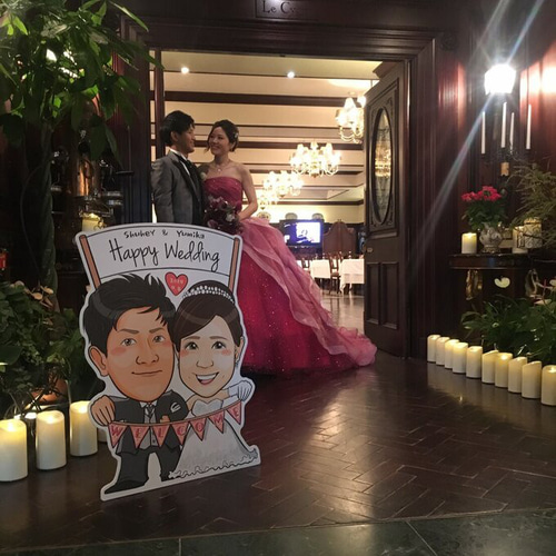 似顔絵特大パネル ウェルカムボード【インパクト・印象的・結婚式