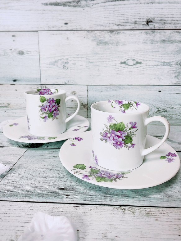 ✨すみれ柄✨ティーカップ&ソーサー✨SET その他素材 fuminaga0503