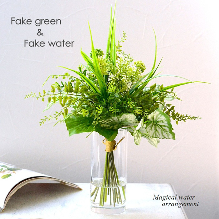 マジカルウォーター【人気！】母の日 フェイクフリーン マジカルウォーターアレンジ 光触媒 造花 インテリアグリーン