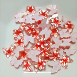 プラスチック　ミニチュア　カボション　蝶　赤　約1cm　20個セット 4枚目の画像