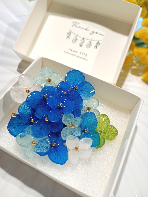 ベビーヘアクリップ　ハンドメイド　ヘアピン　ヘアゴム　紫陽花 Asterie ハンドメイド・手芸 紫陽花 ベビー ヘアクリップ ヘアピン