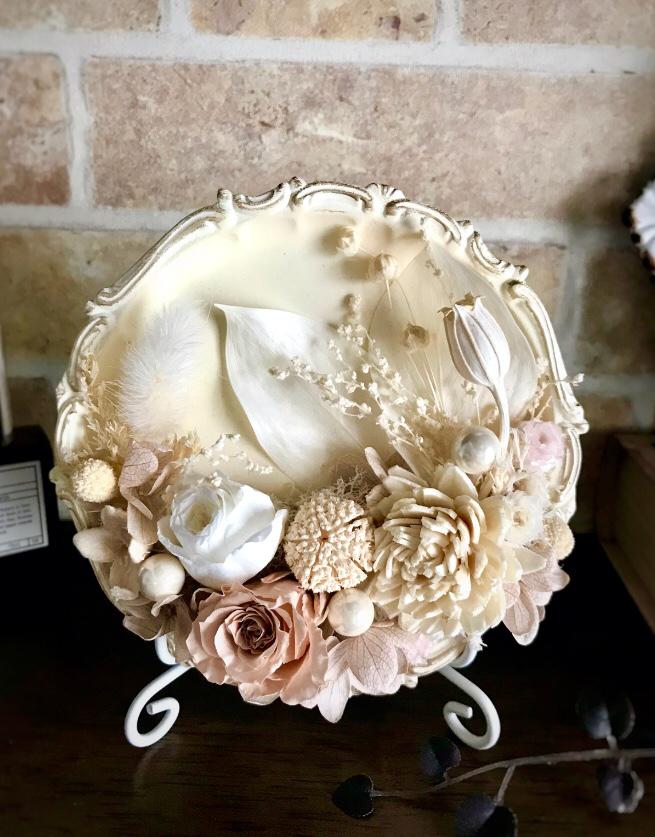 Alamoscars - アンティーク風アレンジプレート スタンド付き フラワー  