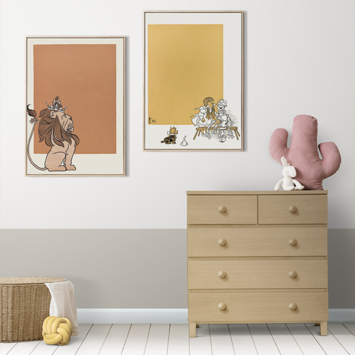 NO.97】ライオンのイラストインテリアアートポスターメルヘン