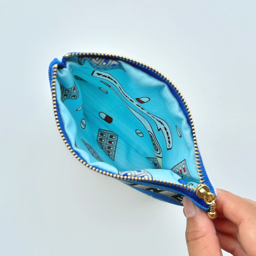 くちなし様　オーダー　お薬ポーチ　ハンドメイド　刺繍　両面　服薬管理　ファスナー くちなし様 オーダー お薬ポーチ ハンドメイド 刺繍 両面 服薬