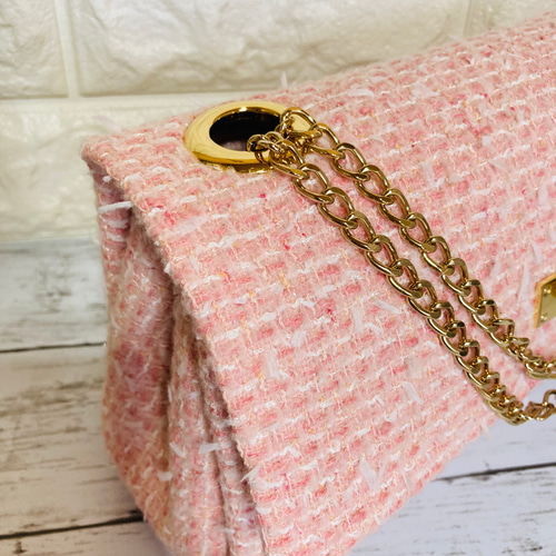 桜色・桃色ピンクのリントンツイード 2wayショルダーバッグ 選べる