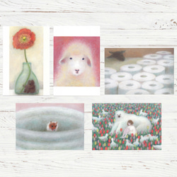ポストカードセット④（5枚）「ピンク」＊ショップ内のポストカードと交換も可能＊ 1枚目の画像