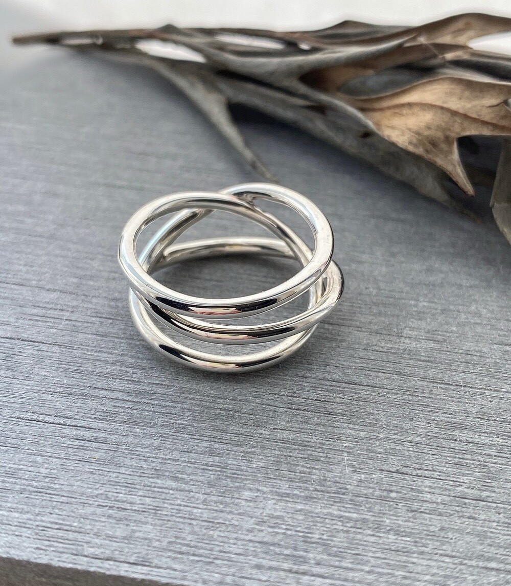 3重3連トリプルシルバーリングRG38