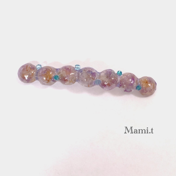 《Mami.t》  紫陽花とスターチスのバレッタ 1枚目の画像