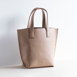 エンボスシュリンク レザー トートバッグ レディース ミニトートバッグ フォーマル 小さめ ベージュ ak-54ks 2枚目の画像