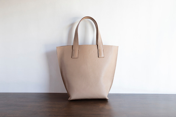 エンボスシュリンク レザー トートバッグ レディース ミニトートバッグ フォーマル 小さめ ベージュ ak-54ks 5枚目の画像