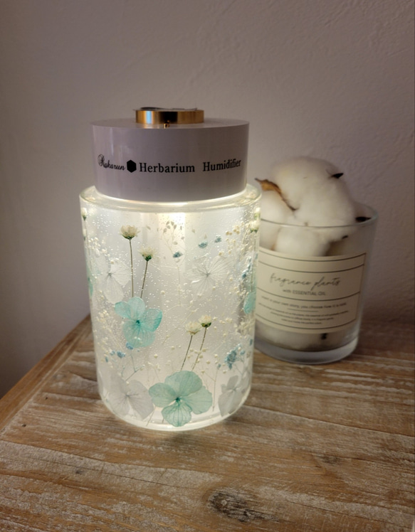 (母の日ギフト)★人気★ハーバリウム加湿器(ギフトやプレゼントに最適)グリーンのみすぐ発送できます。 4枚目の画像