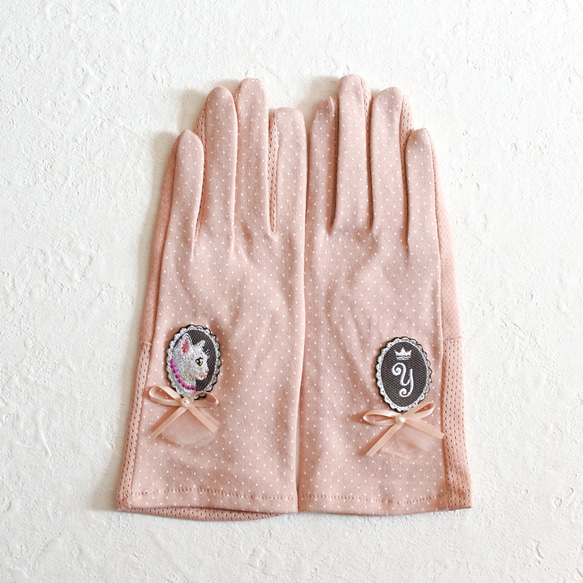 白猫の貴婦人の手袋 〔日焼け対策に UVカットグローブ〕ピンク 3枚目の画像