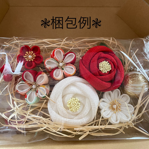 受注製作〕つまみ細工 椿 髪飾り 七五三 和装 かんざし azuki 通販