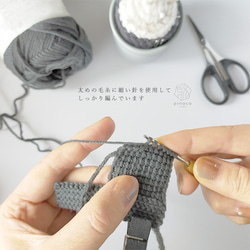 オーガニックウールがやさしい手編みの指すり･Mサイズ（津軽三味線・太棹･中竿） 9枚目の画像