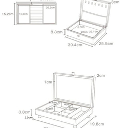 シンプルデザインの木製アクセサリー収納 イヤリング ジュエリーボックス ウオルナットウッド　 14枚目の画像