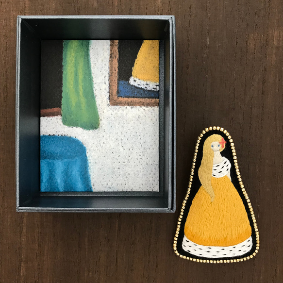 「ある画家と妻の物語」(刺繍ブローチ) 2枚目の画像