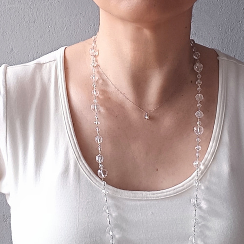 Sai クリスタルクオーツネックレス 再販】選べる長さ クリスタルクォーツ (天然水晶) × silver の