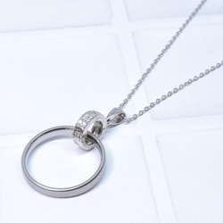 ファッションリングネックレスです 即日発送】シルバー リングホルダーネックレス メンズ リング用