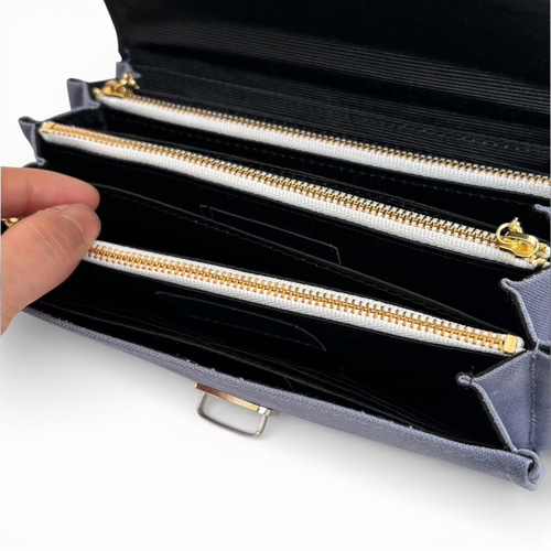 改良型】家計やりくり財布/ブルーグレー 長財布 Mimity Handmade 通販