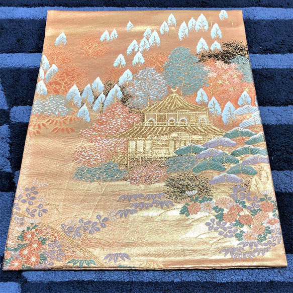 帯のタペストリー　京風景文様　帯リメイク167 2枚目の画像