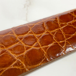 日本製　クロコダイル　３０㎜巾　上質　ベルト　真鍮磨き上げ金具　エキゾチックレザー 4枚目の画像