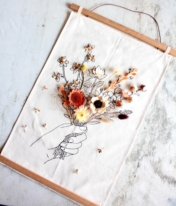 特集掲載！【ハンドメイドキット】タペストリーの中のドライフラワー