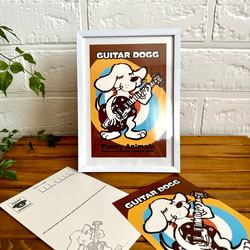 厚地で丈夫な 2way ショルダーバッグ『guitar dogg / ギター犬』スマホ ポケット付・ノートPC対応サイズ 9枚目の画像