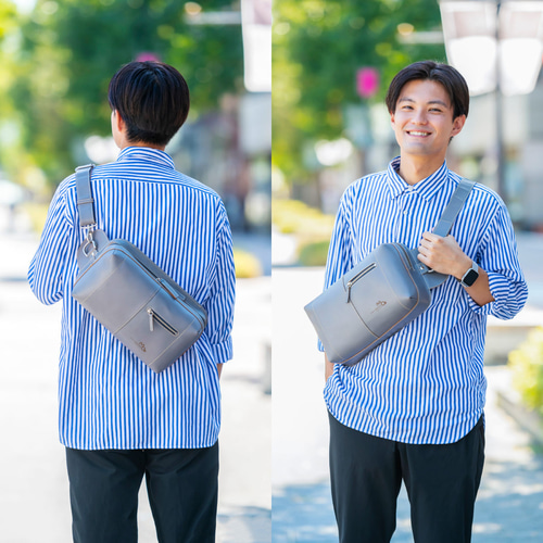 ボディバッグ 本革 タブレットが入る斜めがけバッグ A5/B5サイズ