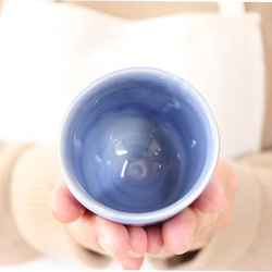 冷酒カップ　単品(青ビードロ) 2枚目の画像