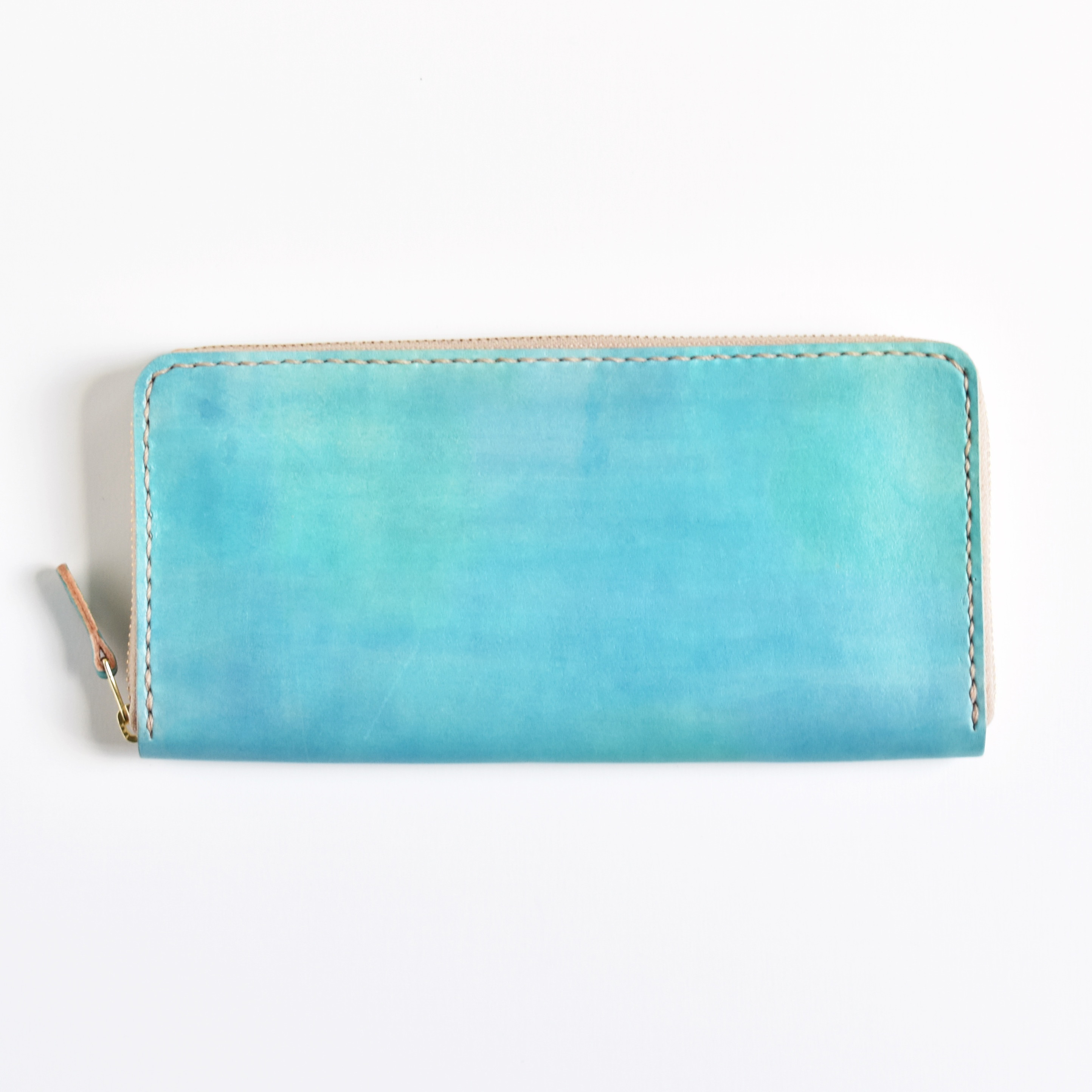 手染め・手縫いの長財布【Round Zipper Wallet】 手染め・手縫いの長財布【Round Zipper Wallet】