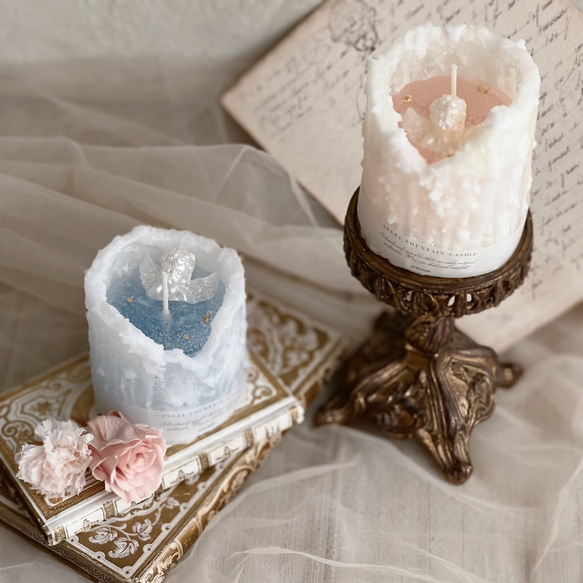 ♥エンジェル噴水のキャンドル♥韓国インテリア　結婚式のウェルカムスペース装飾　誕生日ギフト シャビー ロココ エレガント 1枚目の画像