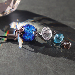 ストラップ 根付 ほたる玉 光る とんぼ玉 ブルー 携帯ストラップ