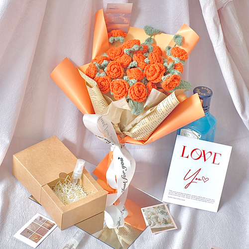 枯れない花束/ドライフラワー】ハンドメイド 花束 かぎ針編み