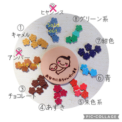 ヌメ革・シンプルマタニティマーク✿︎選べる小花のお色＆裏面オーダーメイド 4枚目の画像