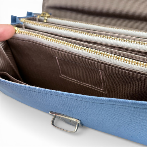 改良型】家計やりくり財布/スカイブルー 長財布 Mimity Handmade 通販