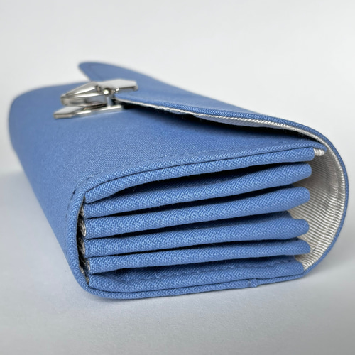 改良型】家計やりくり財布/スカイブルー 長財布 Mimity Handmade 改良型】家計やりくり財布/スカイブルー 長財布 Mimity Handmade