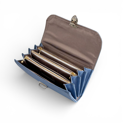 改良型】家計やりくり財布/スカイブルー 長財布 Mimity Handmade 通販